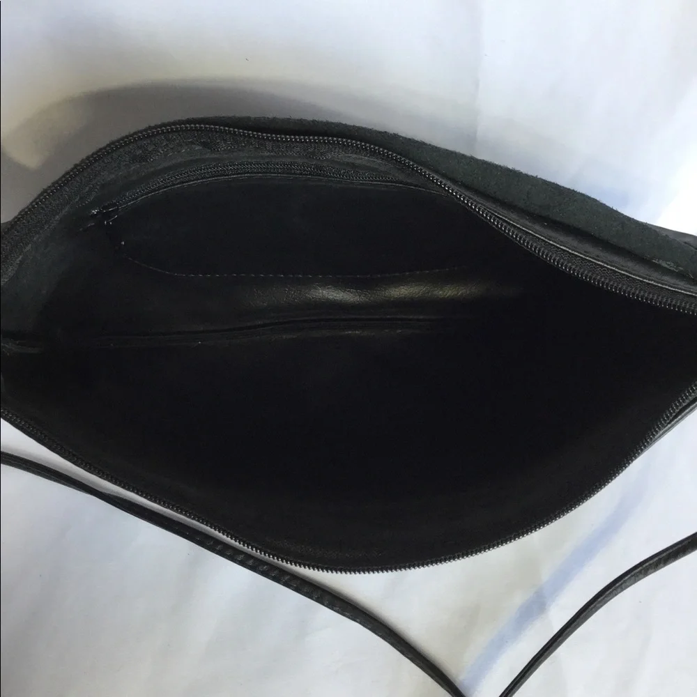 NWT leather envelope bag black or pewter 408
